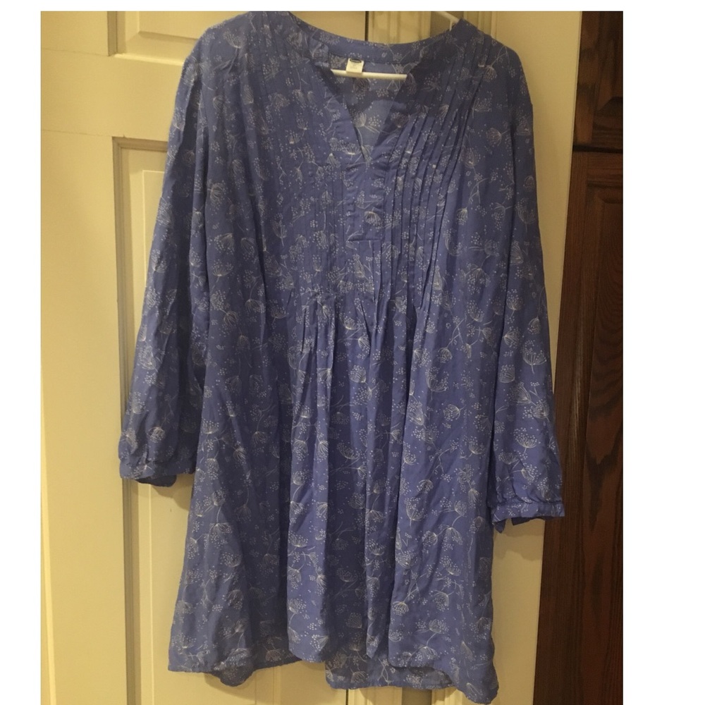 Blue patterned swing dress